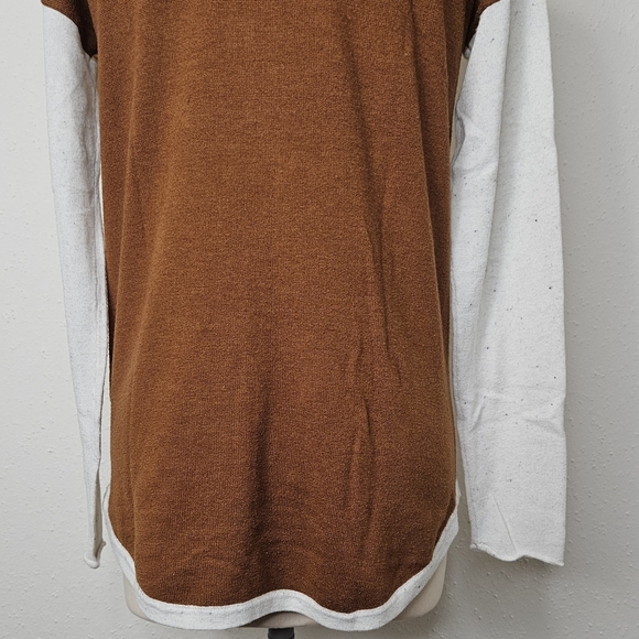 Smartwool Shadow Pine Colorblock Sweater in Honey Gold/Natural Donegal Marl - Picture 10 of 13